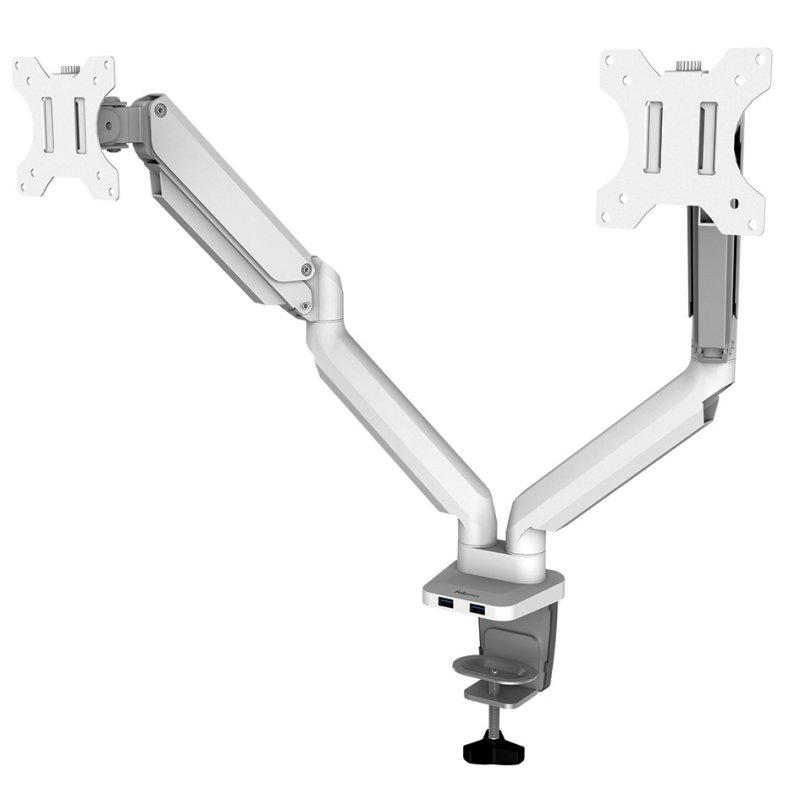 Fellowes bras double moniteur Platinum Series, argent, jusqu'à 32 pouces, capacité 8 kg par bras